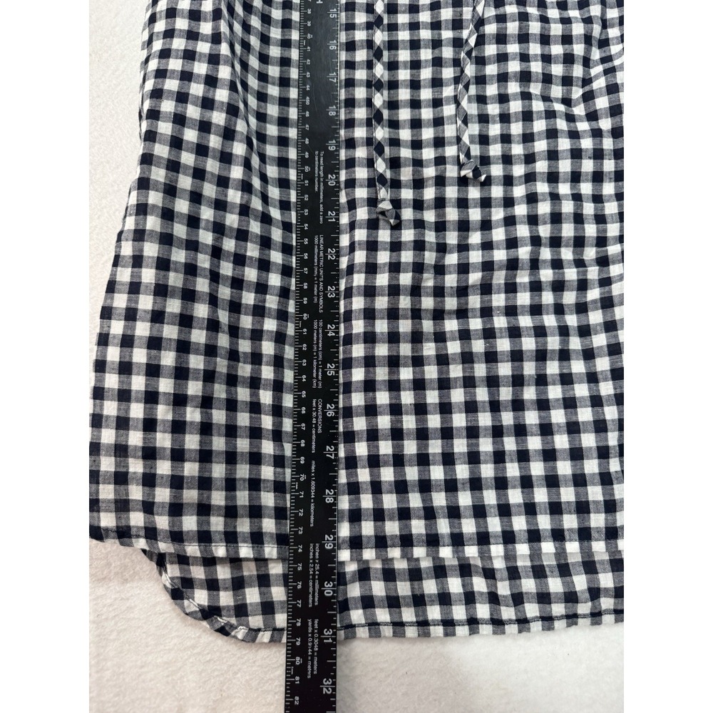 J Crew Linen Cotton Plaid Womens Top M Summer Classic Designer New - Picture 8 of 9